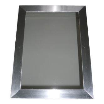 Modern rectangular mirror brushed steel frame