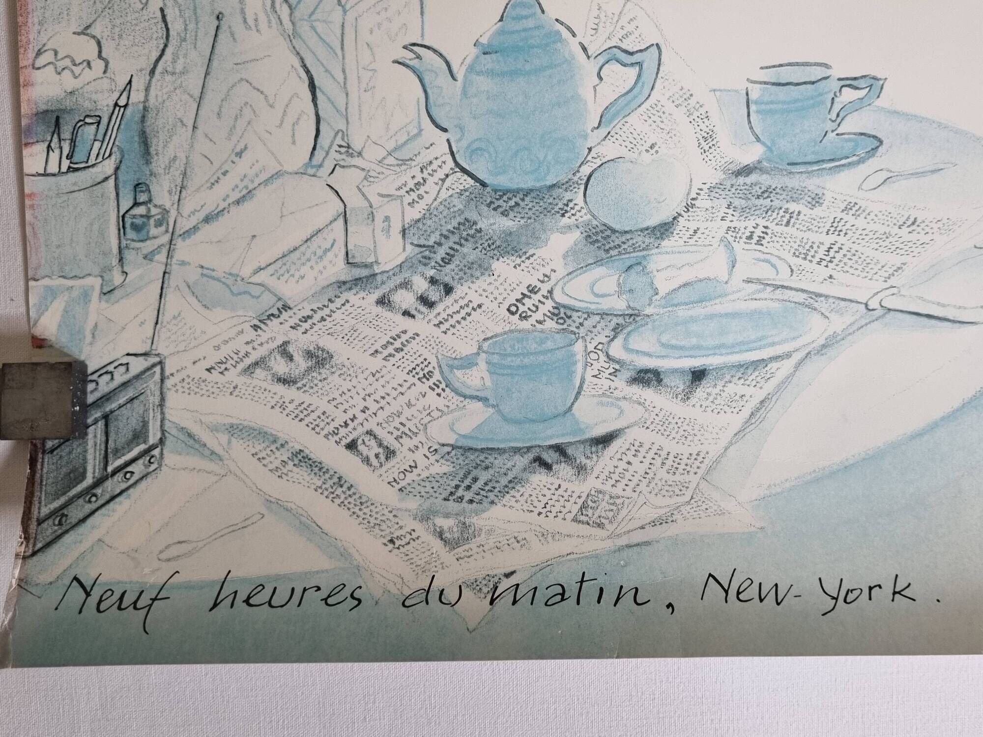 Poster after Sempé, Nine Hours of the Morning, The New Yorker, 80 x 60 cm