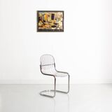 Set of 4 chrome steel chairs, Gastone Rinaldi, style  Italy, 1970