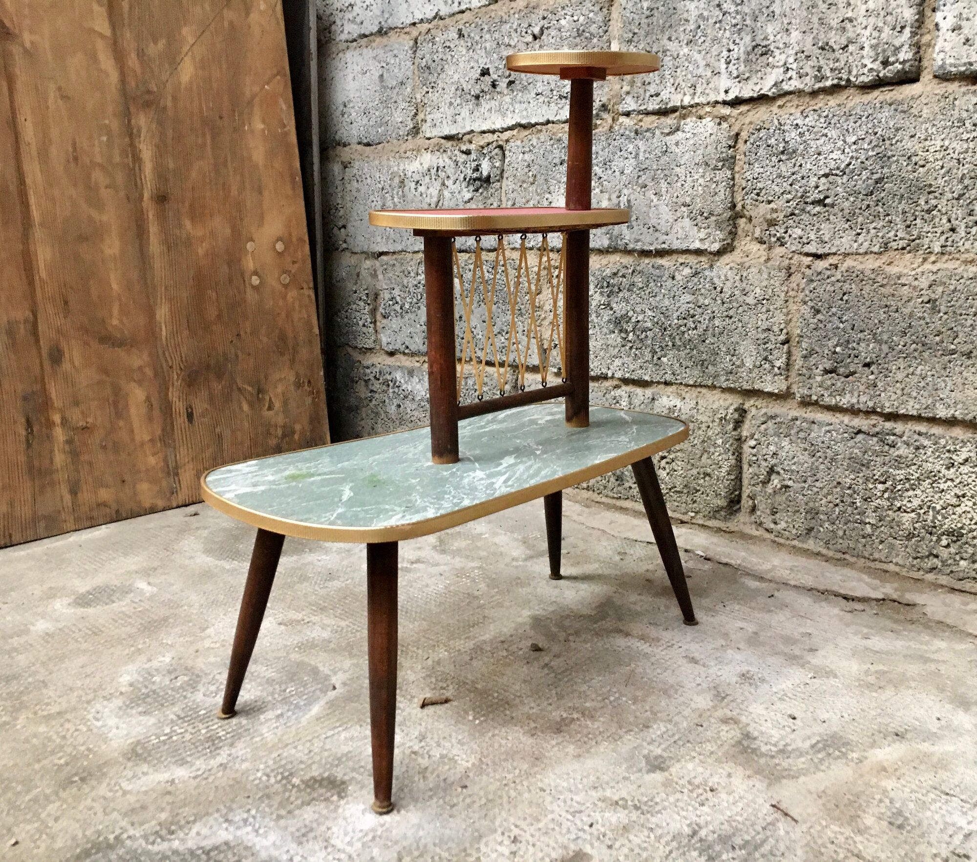 Porte plantes guéridon arbre formica 1950 vintage - rétro