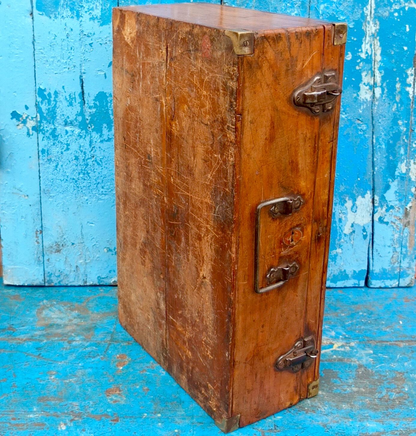 Antique indian wooden suitcase