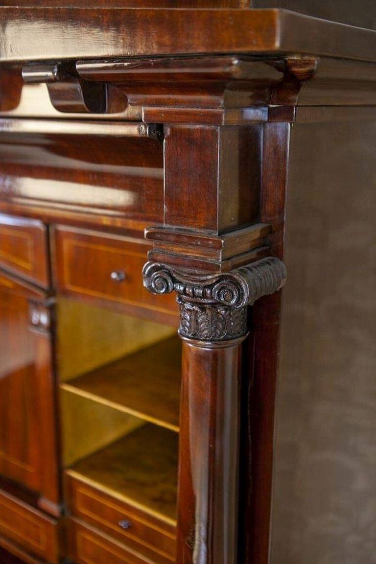 Antique Biedermeier Secretary with Mahogany, 1840