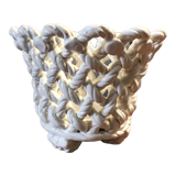 Braided white ceramic pot cover