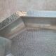 Vintage hammered aluminium tray with wooden handles – Art Deco / modernist style