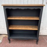 Bibus library shelf black wood Louis XV style
