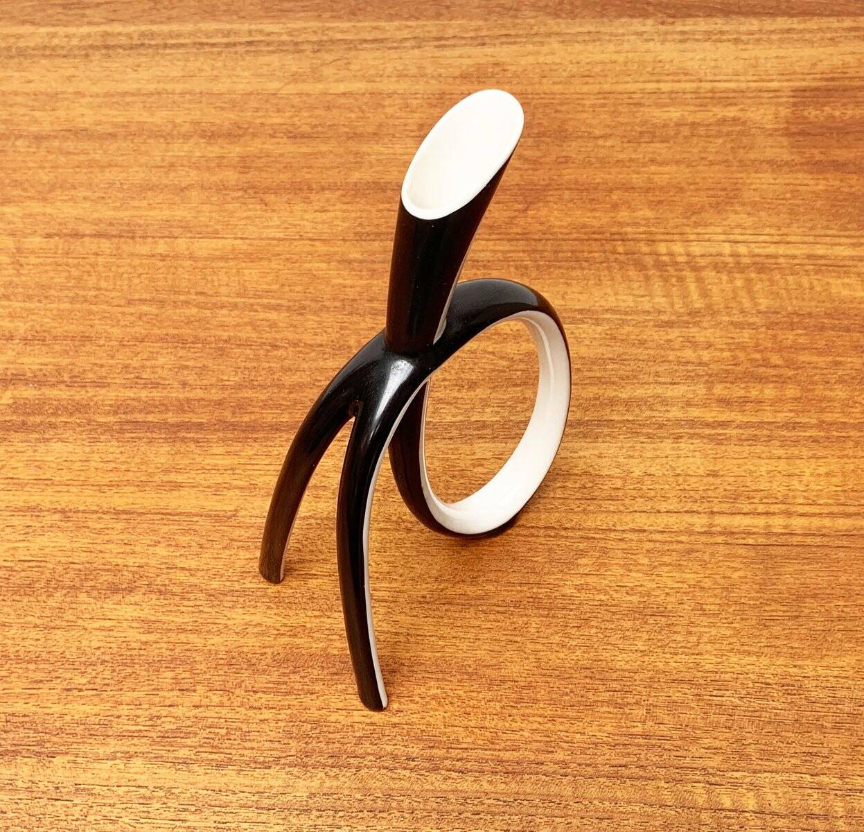 Sculptural porcelain vase from mid-century Germany by Lindner.