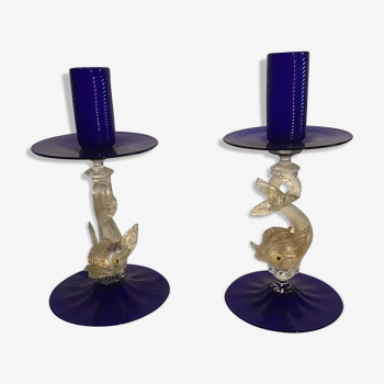 Murano glass candlestick