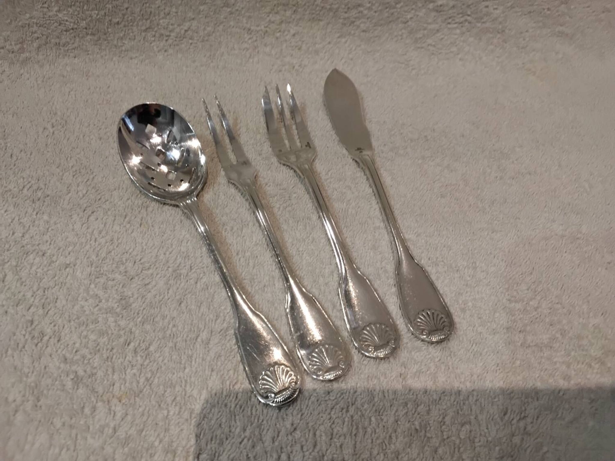 Hors d'oeuvre service, 4 pieces, silver-plated metal, Christofle Vendôme silversmith