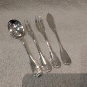 Hors d'oeuvre service, 4 pieces, silver-plated metal, Christofle Vendôme silversmith
