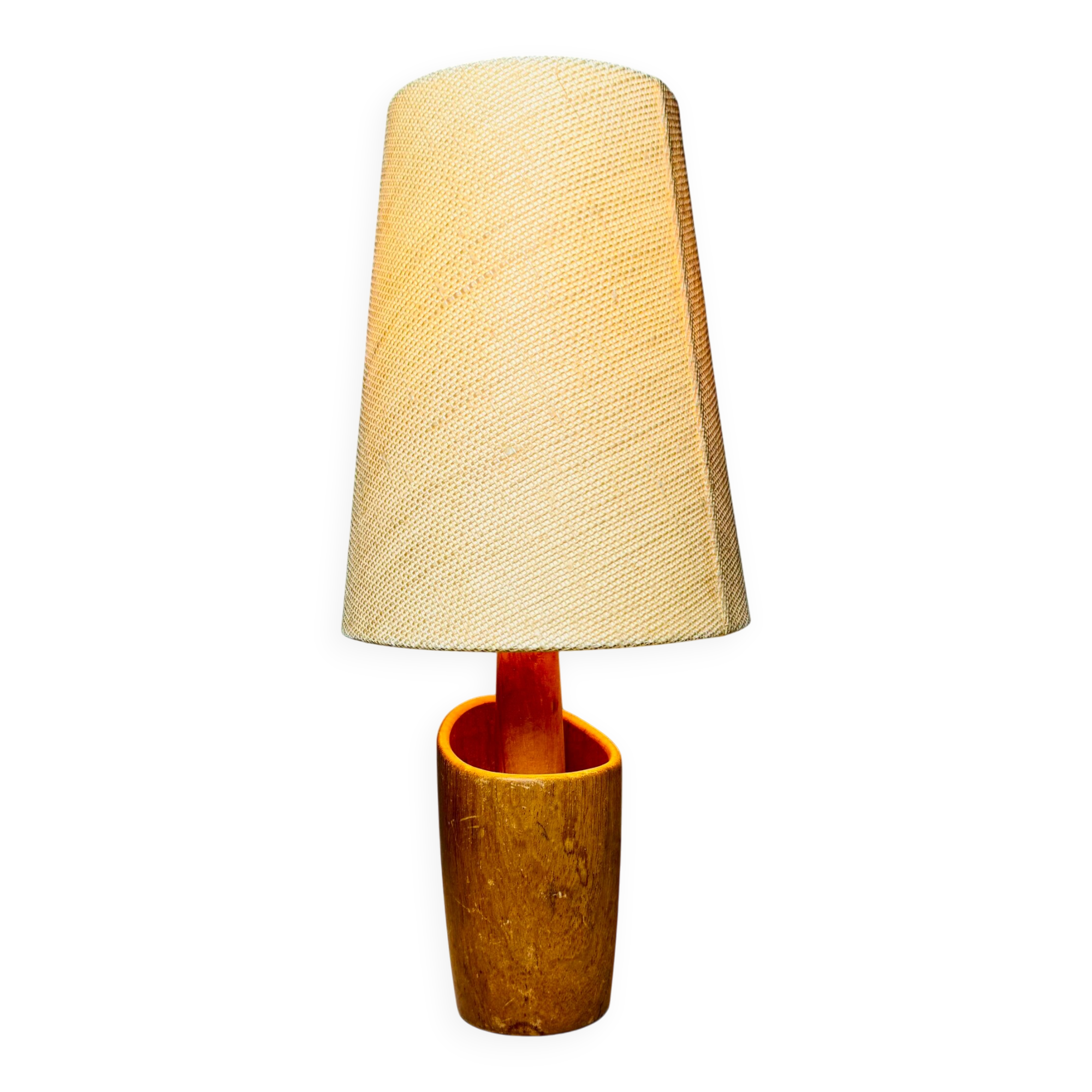 Model 2020 Cylindrical Desk Lamp In Wood By Markslojd Ab, Sweden 1960S