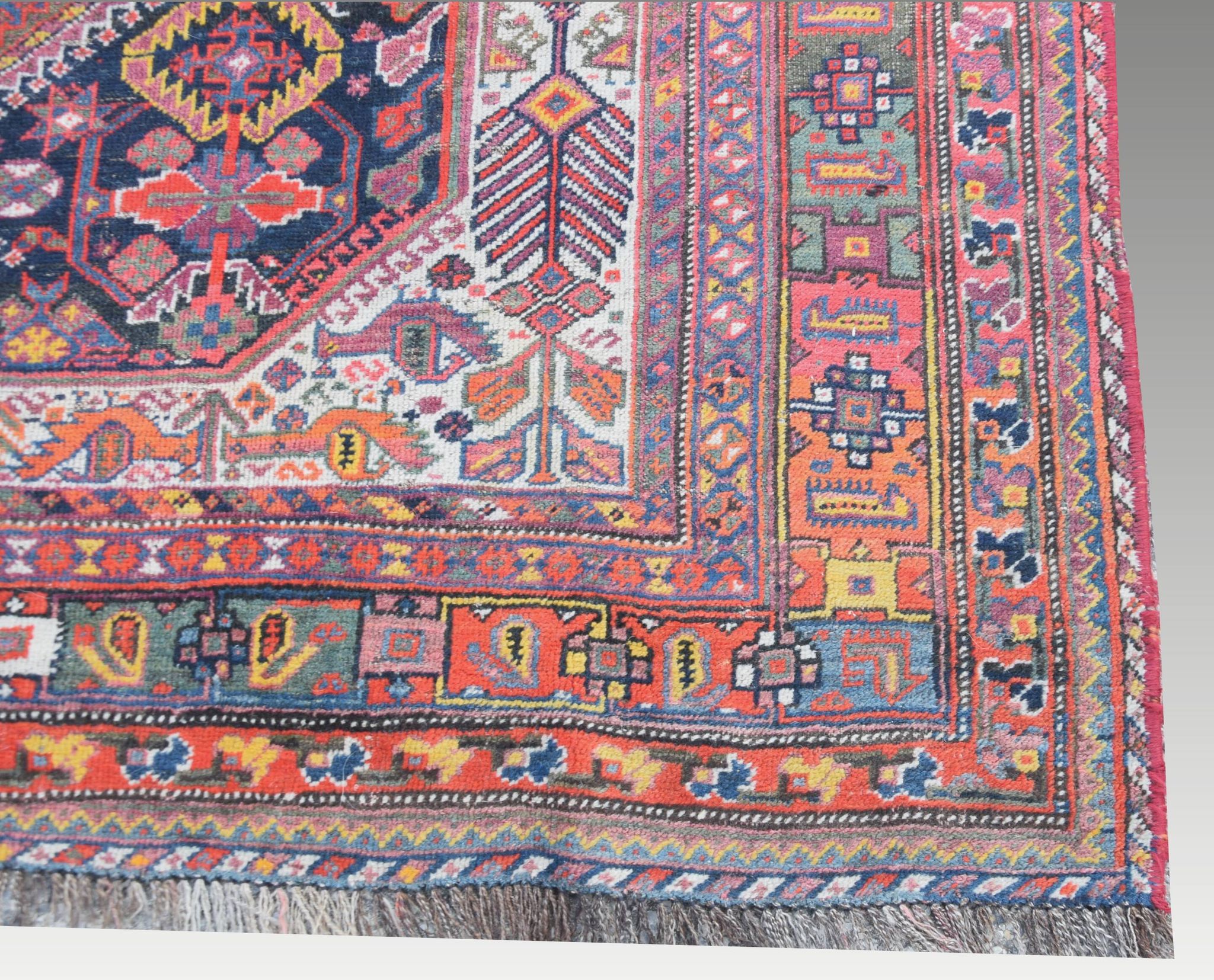 Antique Oriental Rug Iran Shiraz Tribes Khamseh: 3.00 X 1.85 Meters