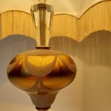 Hand-cut crystal and white marble lamp 57 cm