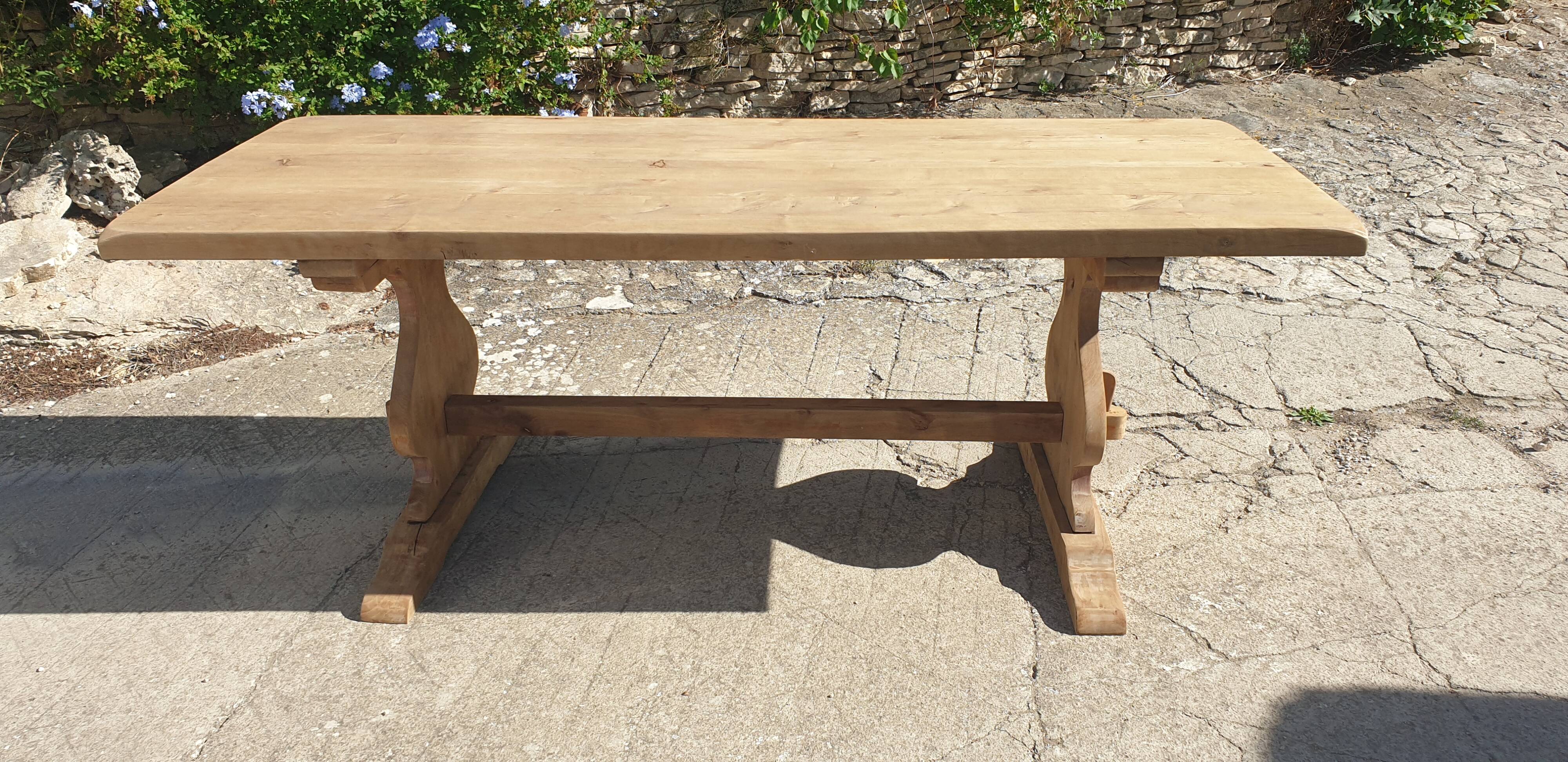Solid wood farmhouse table
