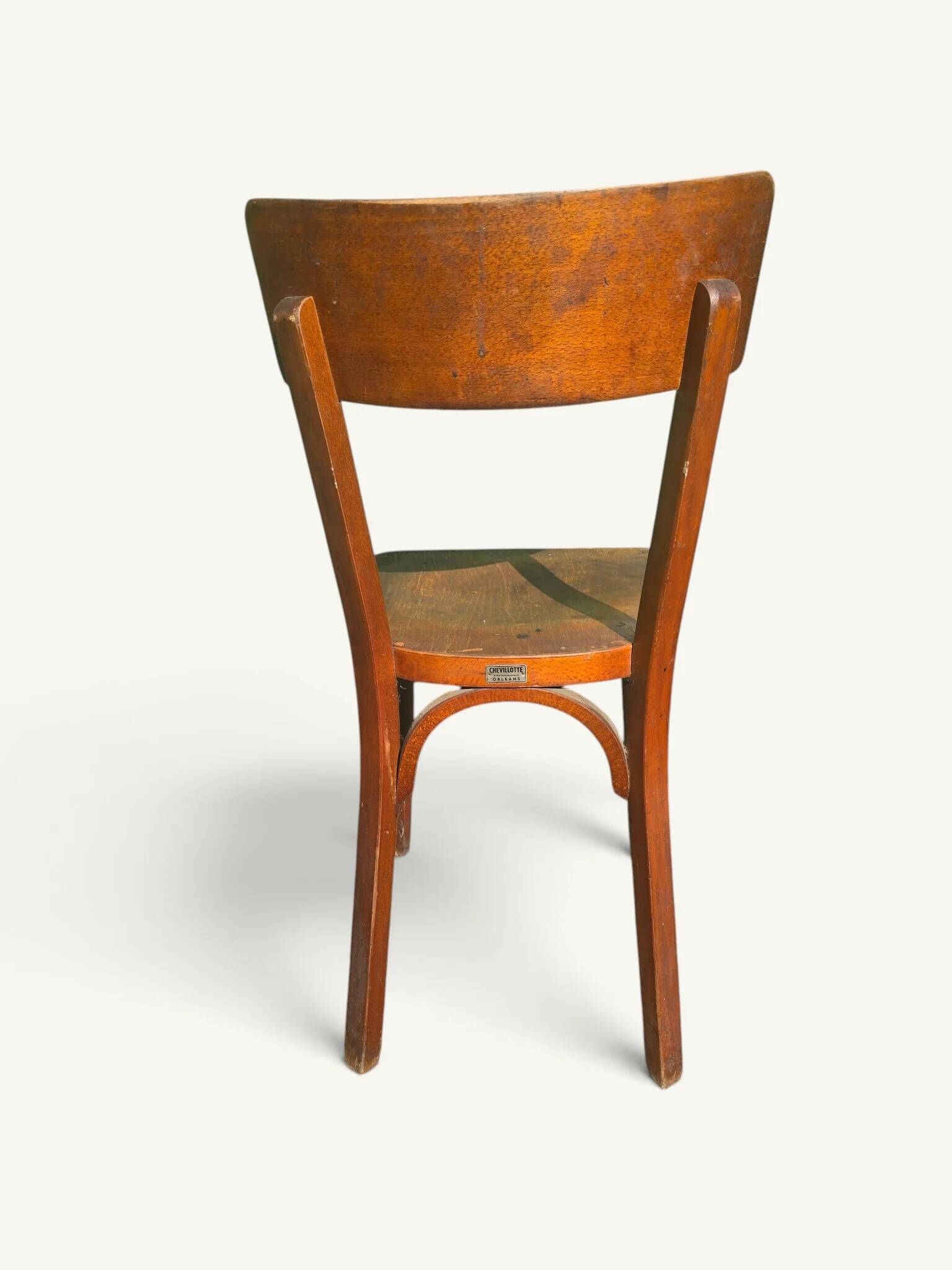 Chaise de billard ancienne Chevillotte en bois courbé