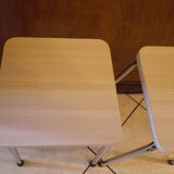 2 Scandinavian Style Stools in Formica and Chrome Steel, 1950s-60s
