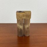 Klaus Lehmann, postmodern brutalist German pottery, sculpted column vase, 1981, ceramic