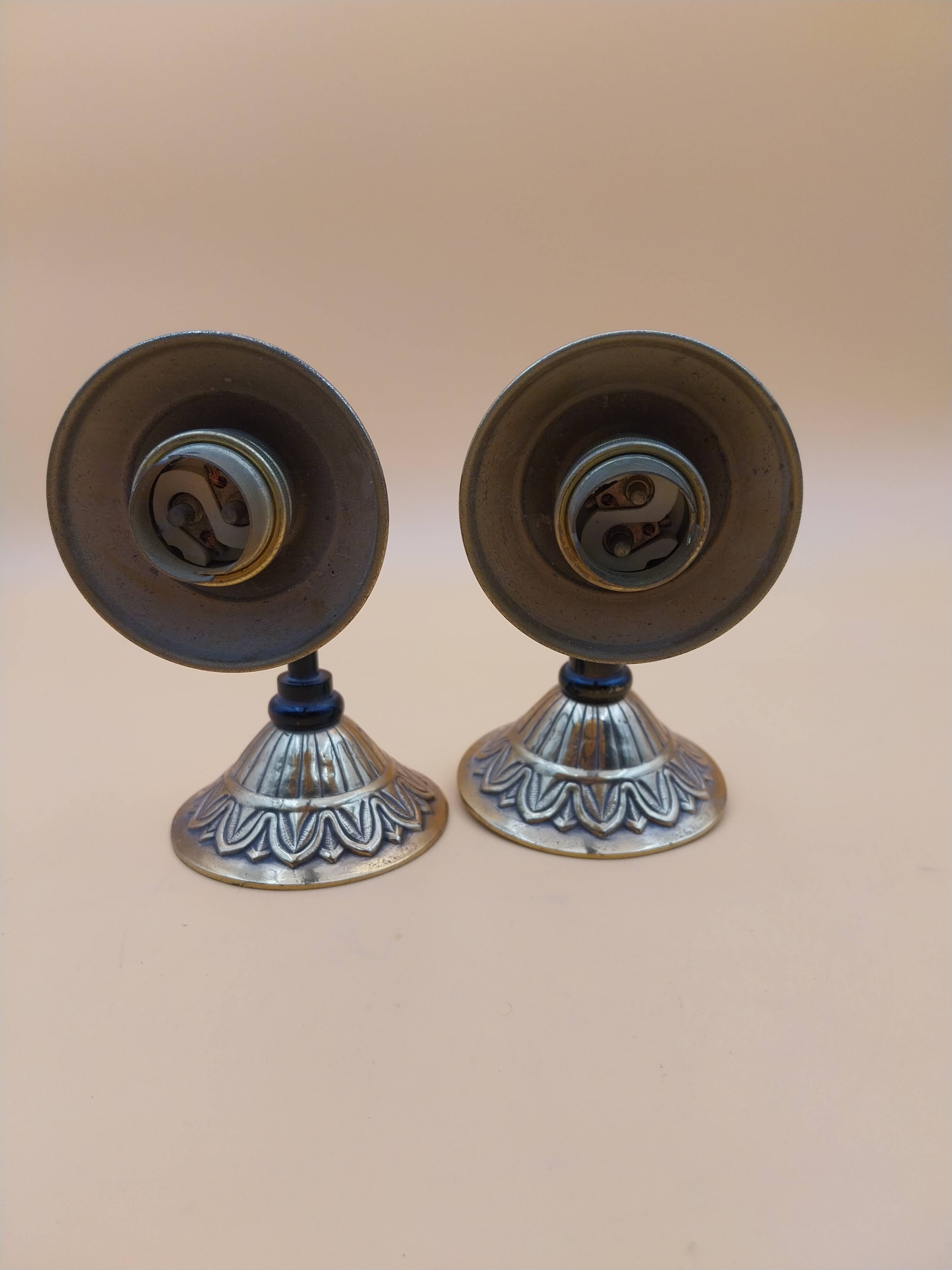 Pair of brass wall lights