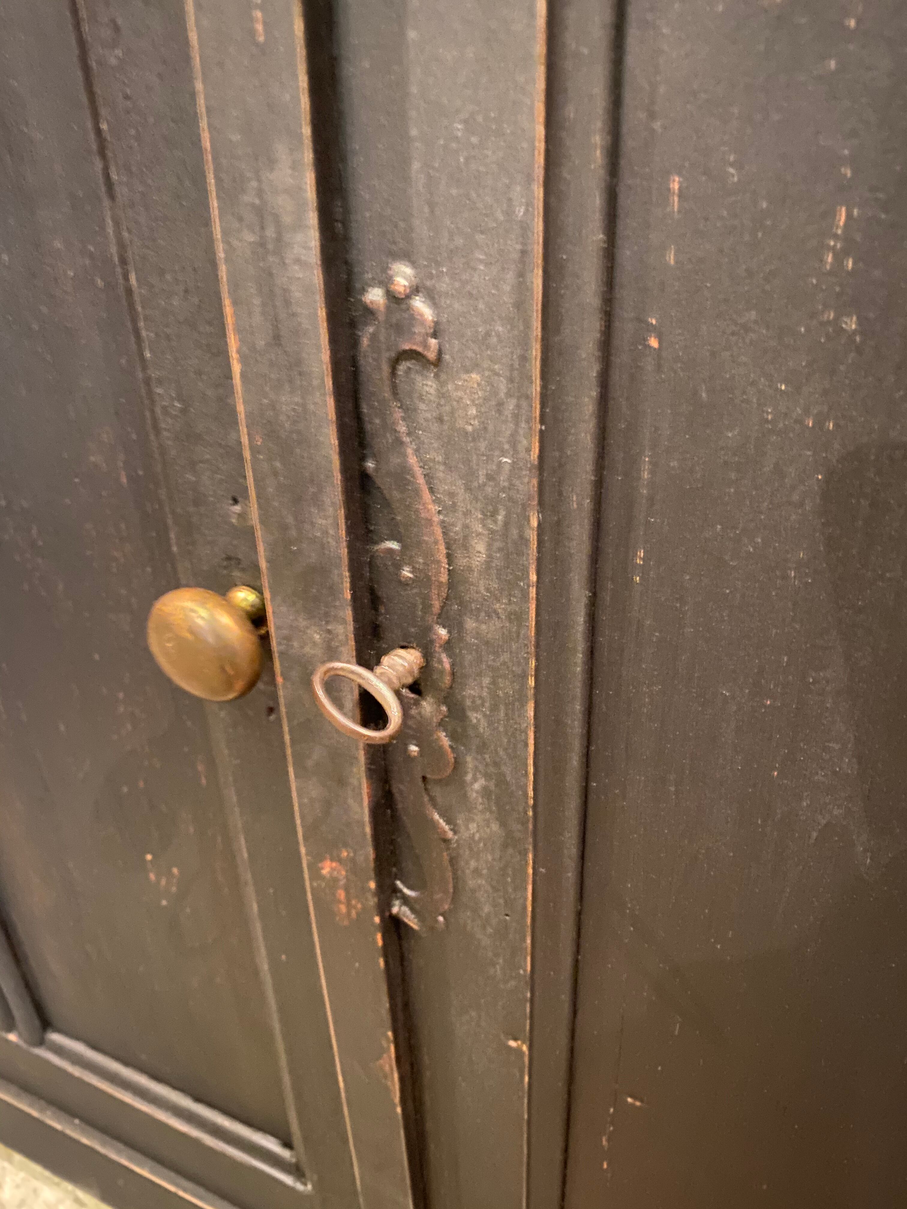 Vintage Parisian black patinated buffet