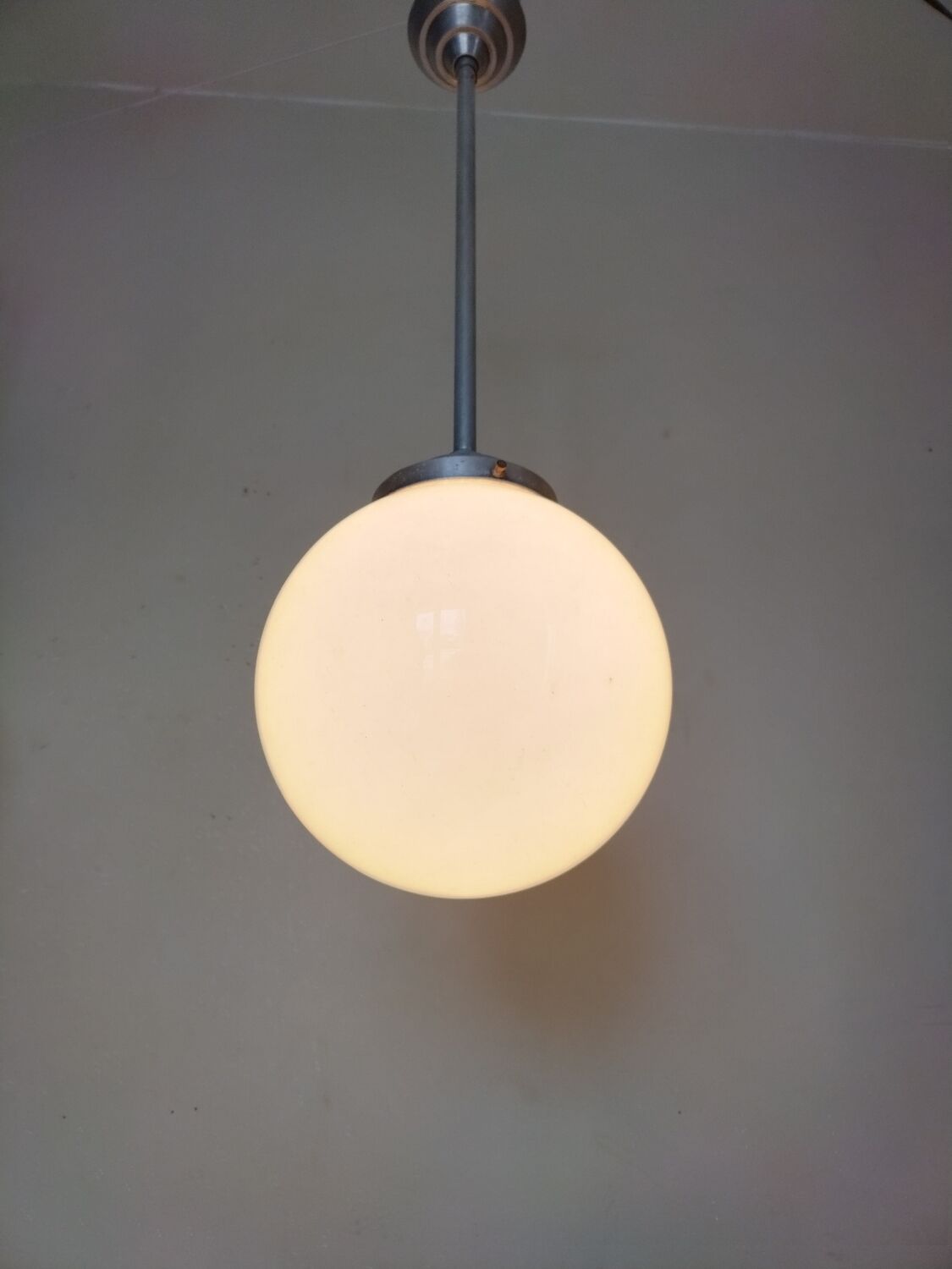 Pair suspensions ball opaline art deco