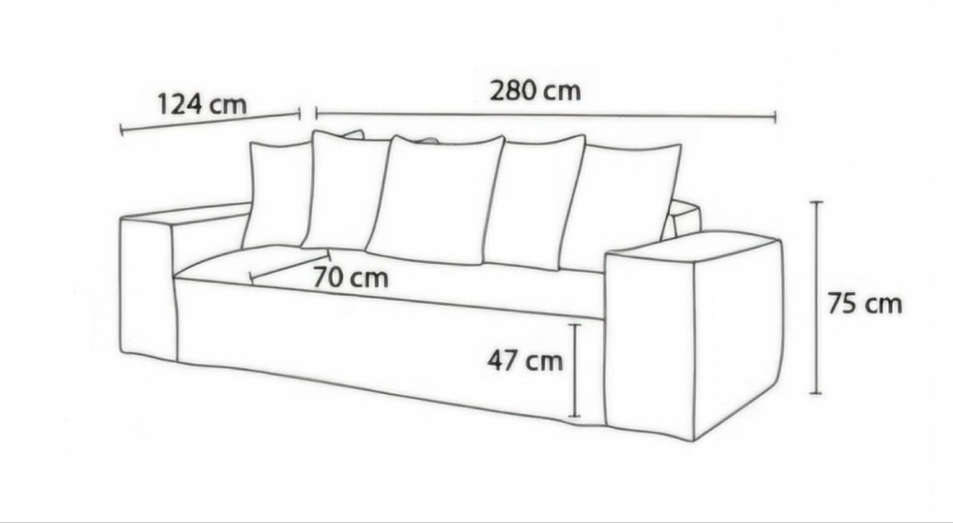 Terracotta corduroy straight sofa