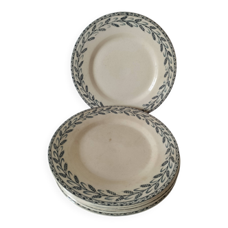 Ensemble 6 assiettes “Les Épis” – Salins E.C. – Terre de fer ancienne