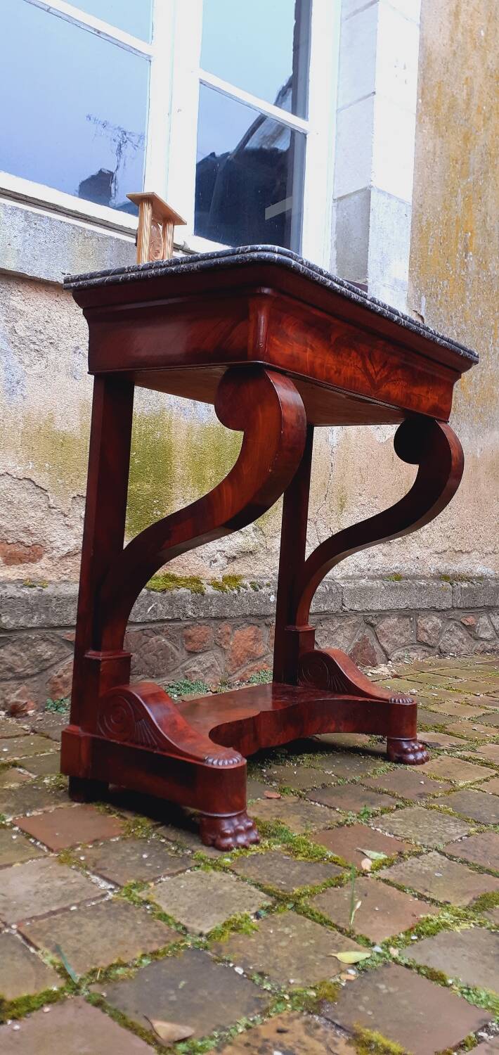 Console XIX Ème D'époque Restauration En Acajou
