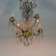 Bronze chandelier with cut crystal pendants, circa 1800.