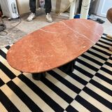 Terracotta marble coffee table and steel legs