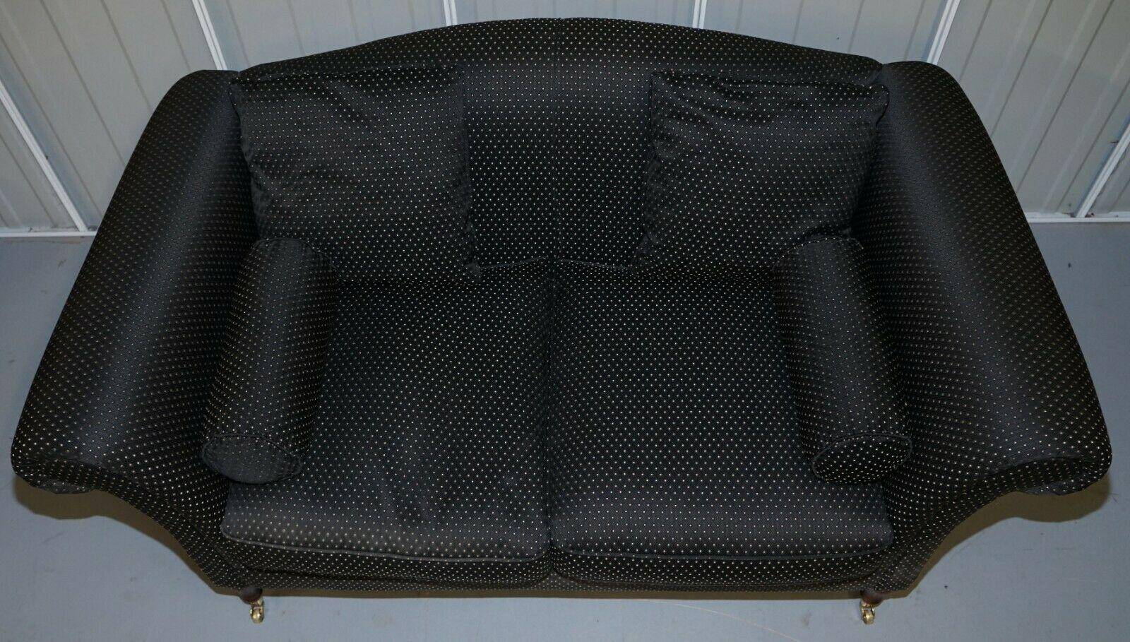 Upholstered canapé with a light hardwood frame, Art Deco style.