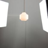 Mid-Century Italian Opaline and Brass Pendant Lamp