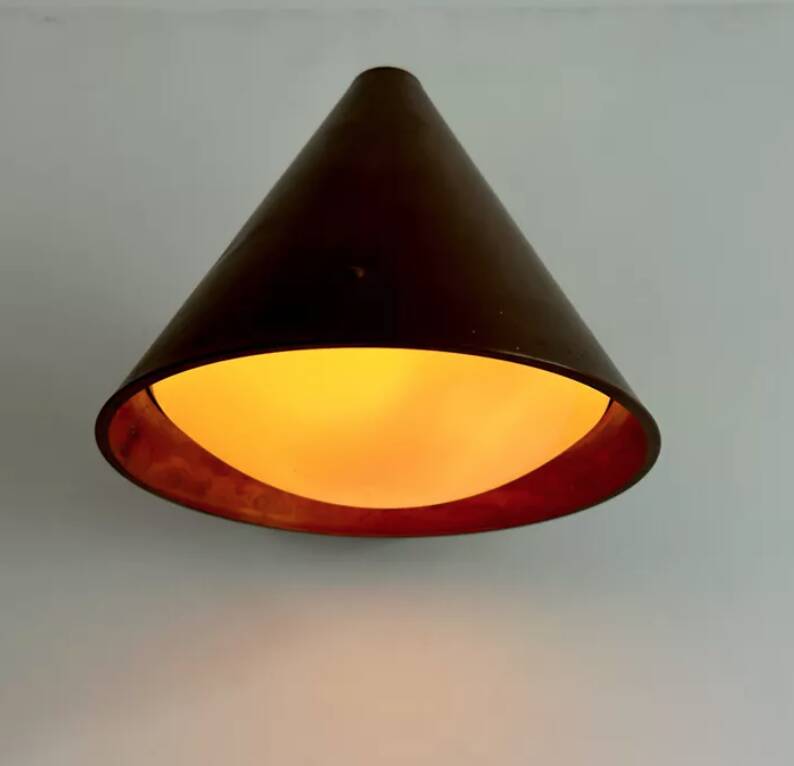 Vintage copper and opaline wall light, BEGA 1960