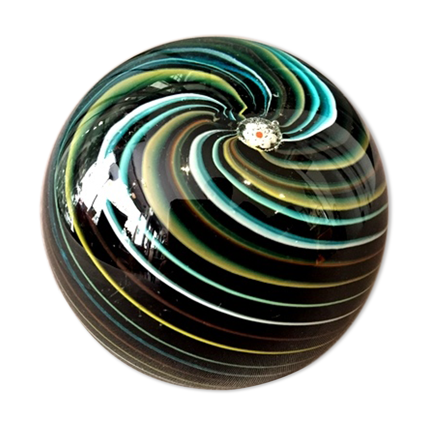 Sulphide paper press in hypnotic multicolored tones