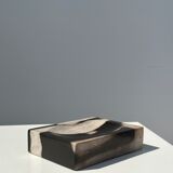 Symmetrical multicolored petrified wood soap dish