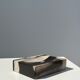 Symmetrical multicolored petrified wood soap dish