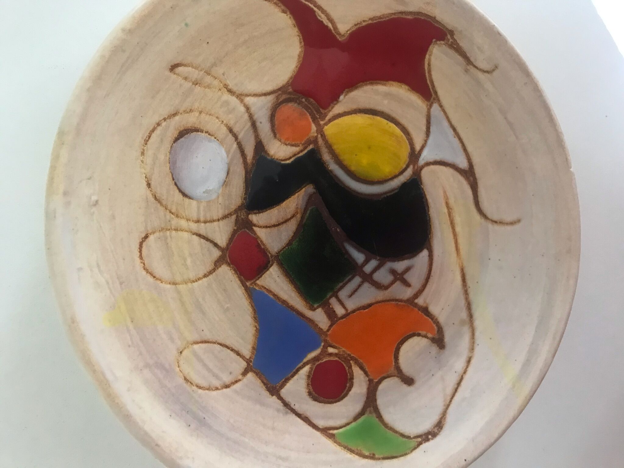 Empty plate ceramic pockets vallauris Annees 60