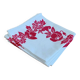 Set of 4 vintage white table napkins with pink flowers.