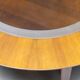 Sculptural coffee table in walnut and glass, Italy, 1950.