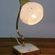 Set of 2 Vintage Mid-Century Table Lamps With Brass Stems And White Shades