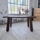 Brutalist oak table by De Puydt, Belgium 1970