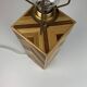 Midcentury pencil reed rattan bamboo and brass table lamp, 1970s