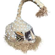 Elephant mask-helmet Kuba Mukyeem / Mukenga – Congo – Cowries & raffia