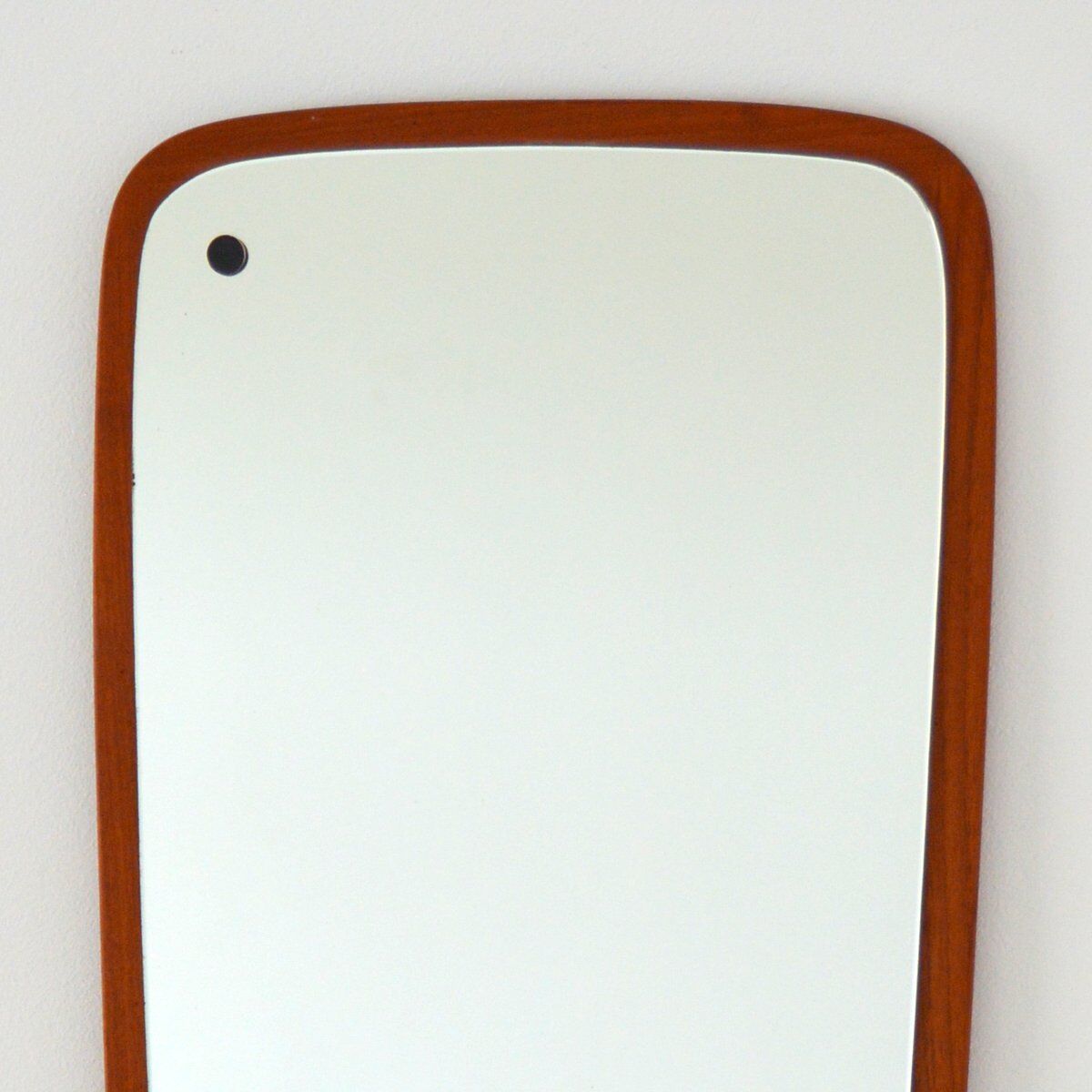 Scandinavian free-form teak mirror 1960s