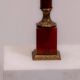 Set of French Empire style lamps made from amber bakelite and brass