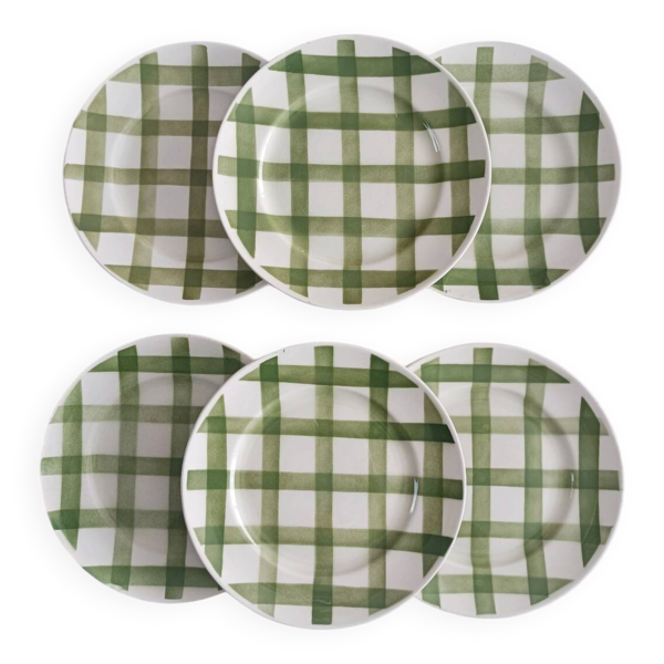 Lot de 6 assiettes creuses Moulin des loups, Nappe