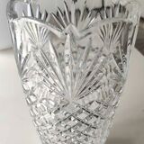 Vintage Bohemian Crystal Vase. Stylish geometric patterned design. Boho-chic. High 24.5 cm