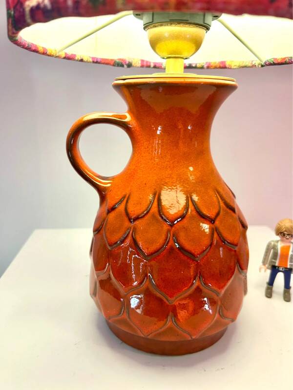 Jasba Vintage Ceramic Lamp – Original Mid-Century Upcycled with Matching Shade