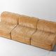 Modular 7-piece beige Italian sofa in soft velvet, 1970s