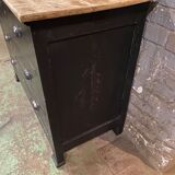 Commode ancienne patinée noir plateau brut 1900