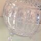 Globe candy box on tripod legs in chiseled glass / vintage 60s-70s