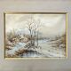 Tableau Aquarelle Eduard Heller (né en 1852) "Paysage de neige"